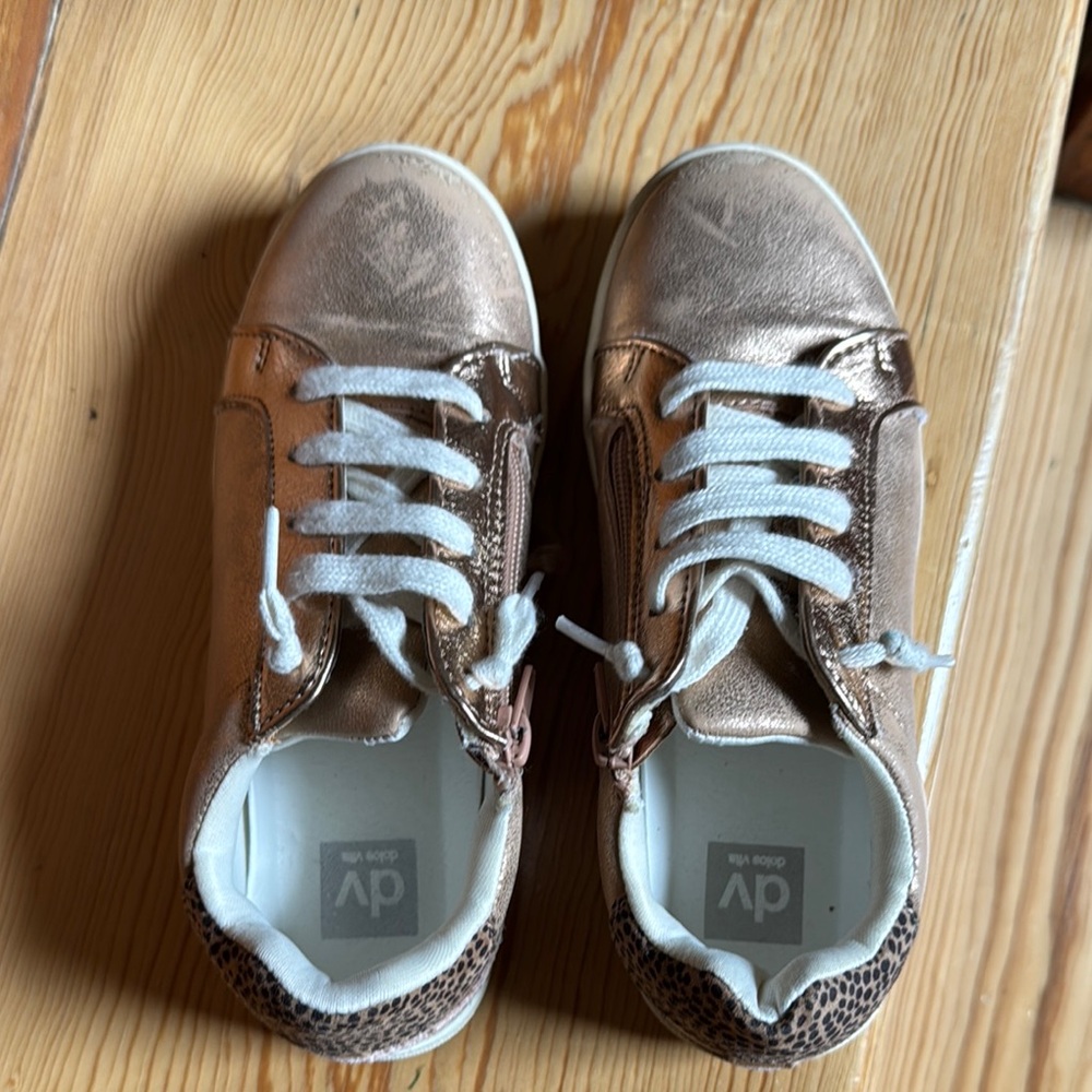 DV by Dolce Vita Gold and White Sneakers Casual Style